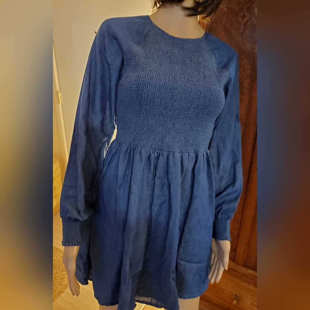 English Factory Blue Babydoll Dress - Picture 3 of 9